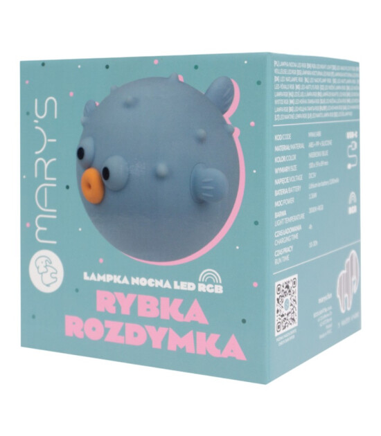 Mary's Led Gece Lambası // Puffer Fish (Mavi)