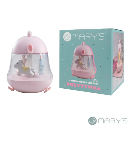 Mary's Music Box Led Gece Lambası // Pembe
