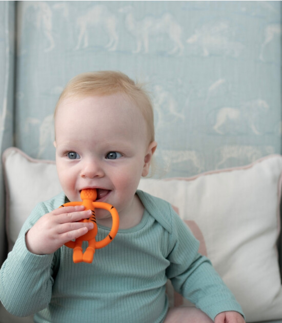 Matchstick Monkey Silikon Diş Kaşıyıcı // Kırmızı