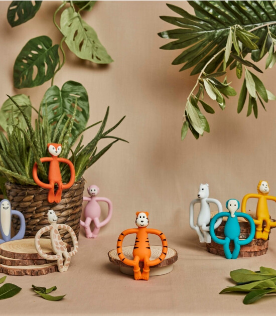 Matchstick Monkey Silikon Diş Kaşıyıcı // Pembe