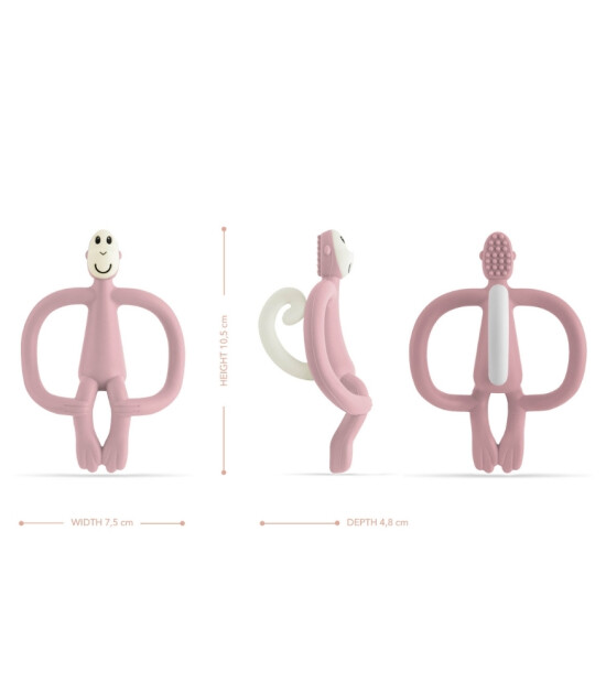 Matchstick Monkey Silikon Diş Kaşıyıcı // A&ccedil;ık Pembe