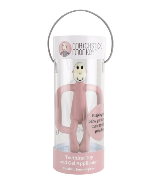 Matchstick Monkey Silikon Diş Kaşıyıcı // A&ccedil;ık Pembe
