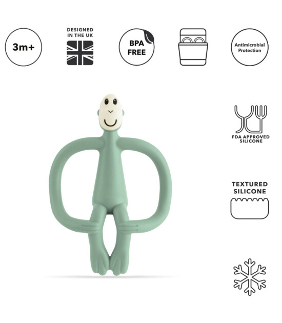 Matchstick Monkey Silikon Diş Kaşıyıcı // Mint Yeşil