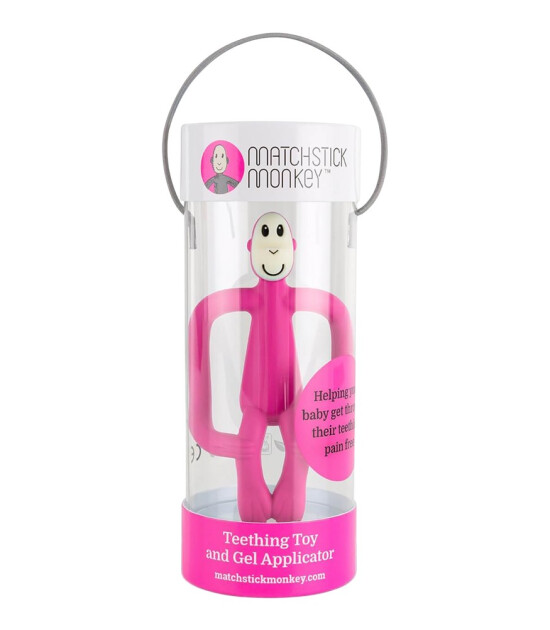 Matchstick Monkey Silikon Diş Kaşıyıcı // Pembe