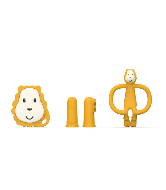 Matchstick Monkey Silikon Diş Kaşıyıcı Başlangı&ccedil; Seti // Lion