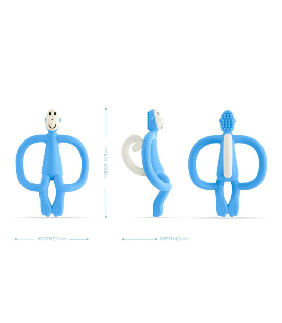 Matchstick Monkey Silikon Diş Kaşıyıcı // Bebek Mavisi