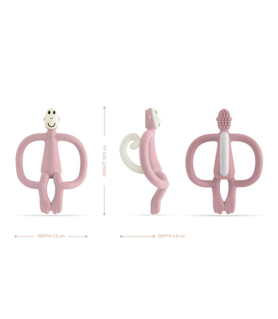 Matchstick Monkey Silikon Diş Kaşıyıcı // Pembe