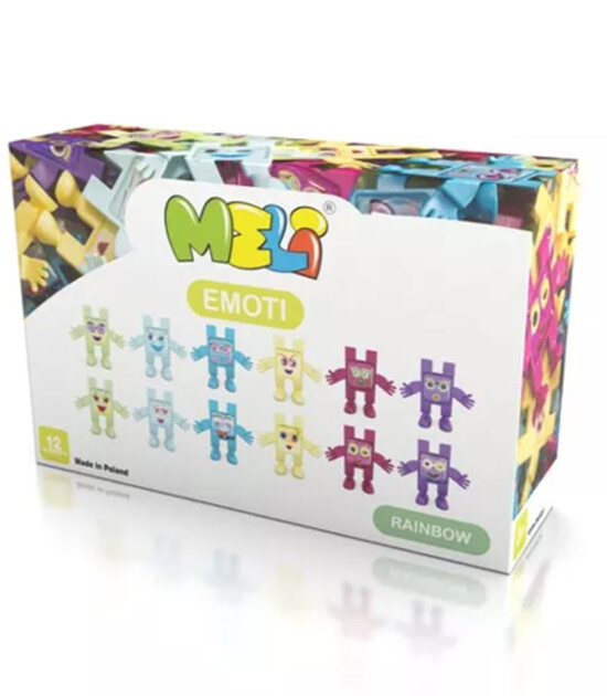 Meli Toys Blok Oyuncak // Emoti Rainbow (12 Parça)