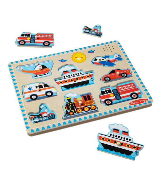 Melissa & Doug Ahşap Sesli Yapboz // Ara&ccedil;lar - Vehicles
