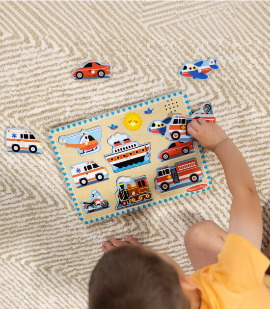Melissa & Doug Ahşap Sesli Yapboz // Ara&ccedil;lar - Vehicles