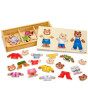 Melissa & Doug Ahşap Değiş Tokuş Giydirme Puzzle // Ayıcık Ailesi (45 Parça)