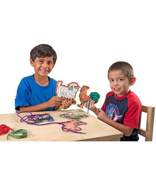 Melissa & Doug Ahşap İp Geçirme // Çiftlik Hayvanları