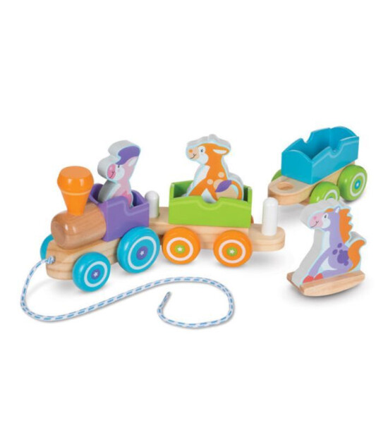 Melissa & Doug Ahşap Çek Çek Tren - Sallanan Çiftlik Hayvanları