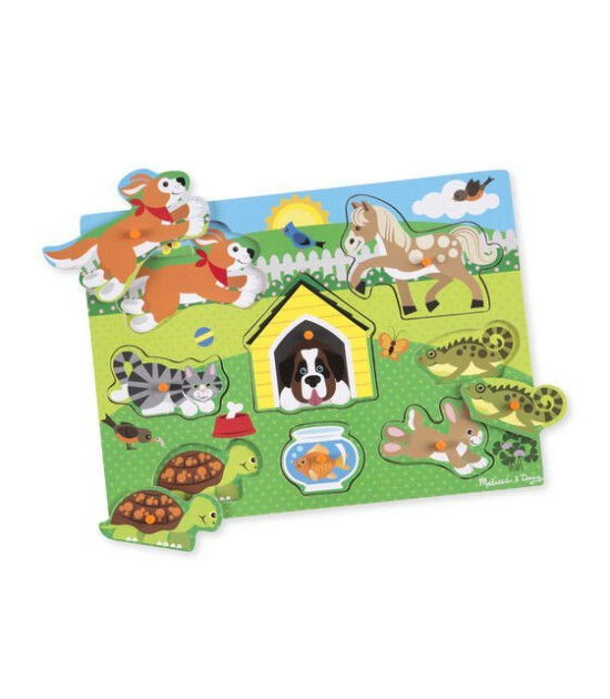 Melissa & Doug Ahşap Tutmalı Yapboz // Evcil Hayvanlar