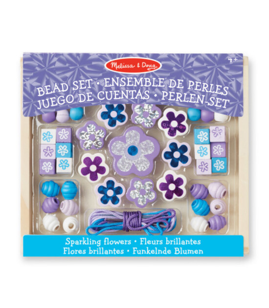 Melissa & Doug Ahşap Boncuk Dizme // Parıldayan Çiçekler