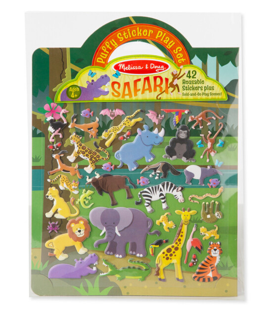 Melissa & Doug Kabartmalı Tak Çıkart Çıkartma Seti // Safari