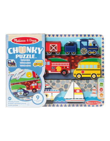 Melissa & Doug Ahşap Tombul Yapboz // Ara&ccedil;lar (9 Par&ccedil;a)
