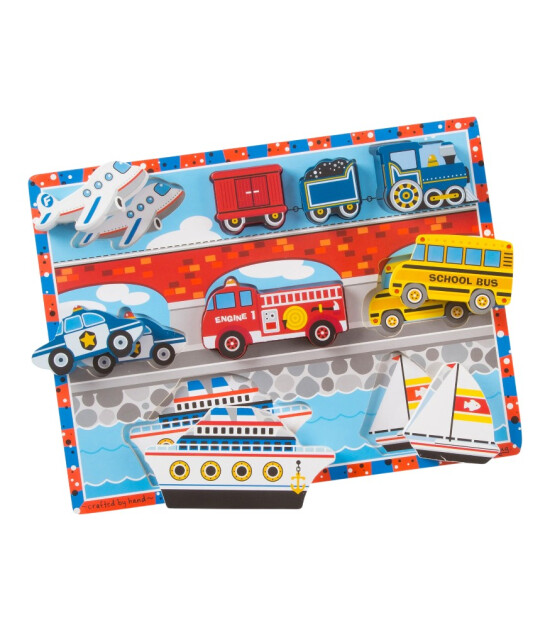 Melissa & Doug Ahşap Tombul Yapboz // Ara&ccedil;lar (9 Par&ccedil;a)