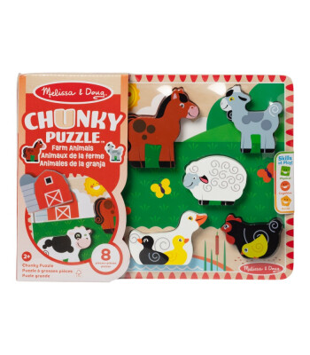 Melissa & Doug Ahşap Tombul Yapboz // &Ccedil;iftlik (8 Par&ccedil;a)