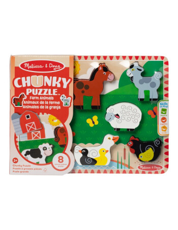 Melissa & Doug Ahşap Tombul Yapboz // &Ccedil;iftlik (8 Par&ccedil;a)