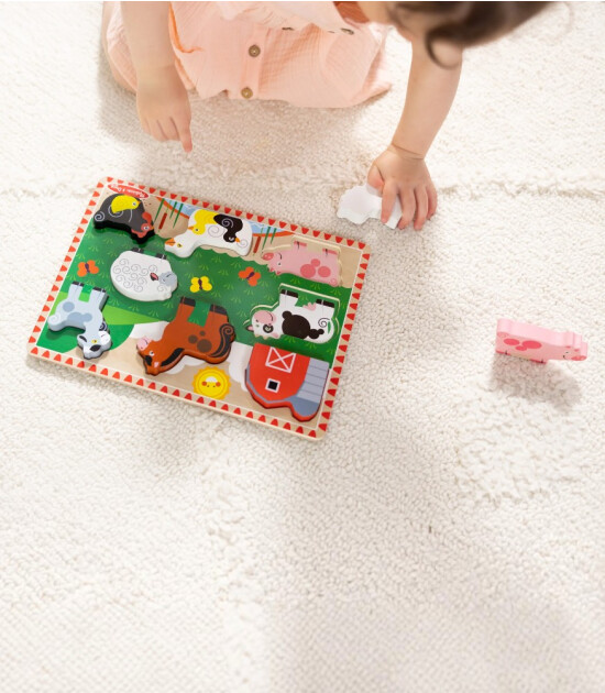 Melissa & Doug Ahşap Tombul Yapboz // &Ccedil;iftlik (8 Par&ccedil;a)