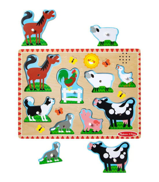 Melissa & Doug Ahşap Sesli Yapboz // &Ccedil;iftlik Hayvanları - Farm