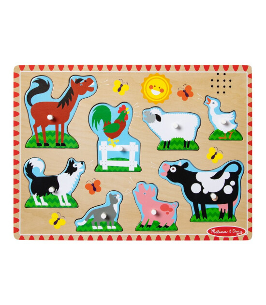 Melissa & Doug Ahşap Sesli Yapboz // &Ccedil;iftlik Hayvanları - Farm