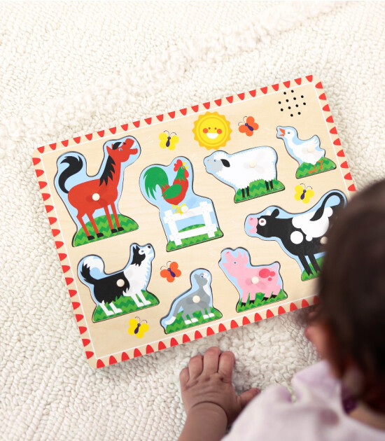 Melissa & Doug Ahşap Sesli Yapboz // &Ccedil;iftlik Hayvanları - Farm
