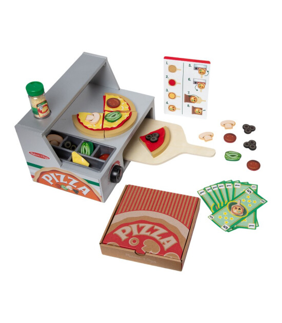 Melissa & Doug Ahşap Pizza Tezgahı (Hazırla, Pişir ve Servis Et)
