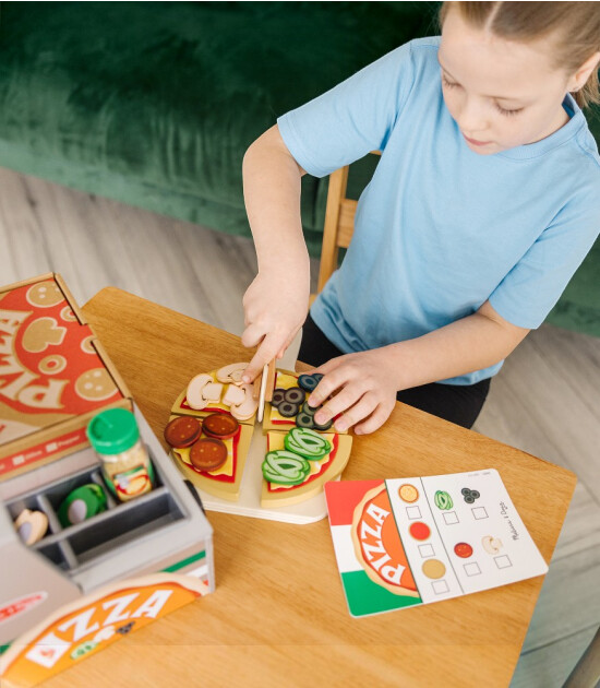 Melissa & Doug Ahşap Pizza Tezgahı (Hazırla, Pişir ve Servis Et)