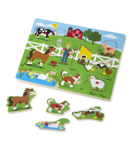 Melissa & Doug Ahşap Sesli Yapboz // Old MacDonald's Farm