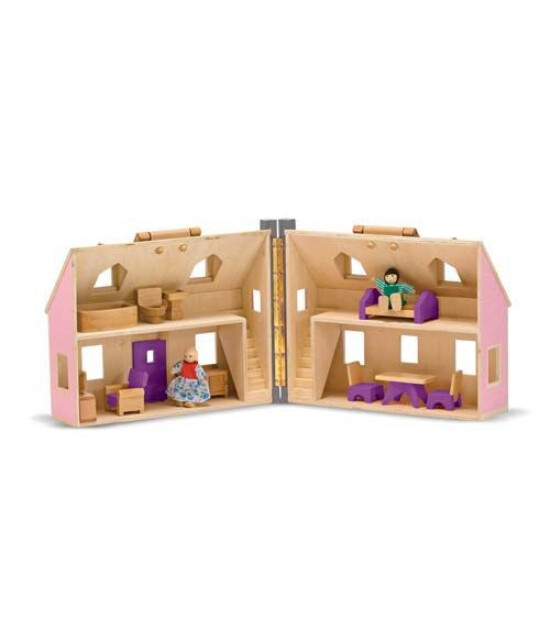 Melissa & Doug Ahşap Taşınabilir Küçük Mobilyalı Ev