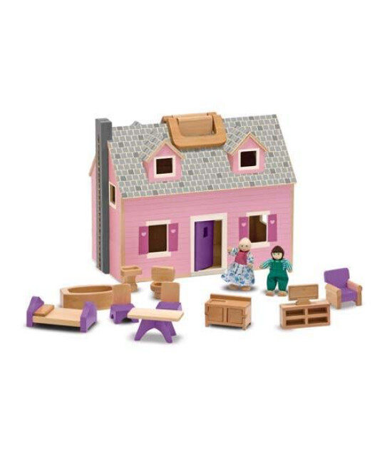 Melissa & Doug Ahşap Taşınabilir Küçük Mobilyalı Ev