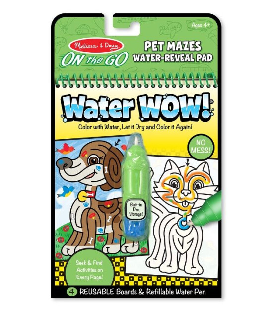 Melissa & Doug Water Wow! Su ile Boyama Kitabı // Evcil Hayvanlar Bulmaca