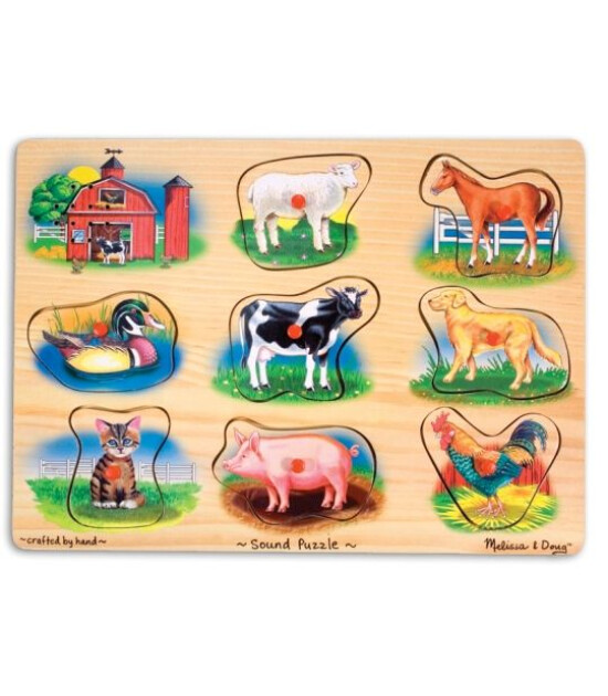 Melissa & Doug Ahşap Sesli Yapboz // Çiftlik Hayvanlar