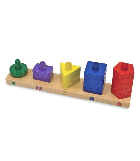 Melissa & Doug Ahşap Renkli Şekil Dizme