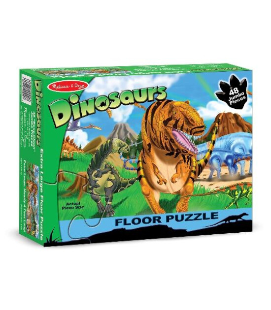 Melissa & Doug Dev Yer Yapbozu // Dinozor Dünyası (48 Parça)