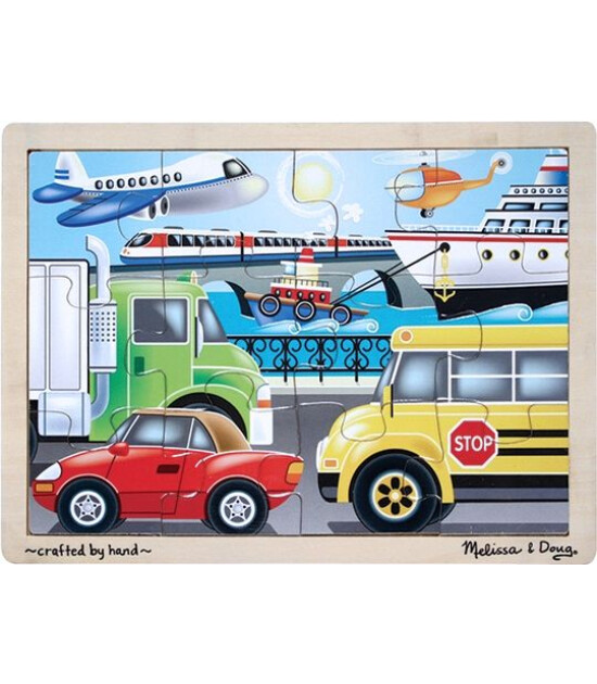 Melissa & Doug Ahşap 12 Parça Yapboz - Araçlar