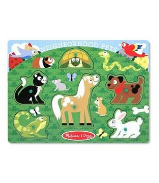 Melissa & Doug Ahşap Tutmalı Yapboz // Komşu Hayvanlar