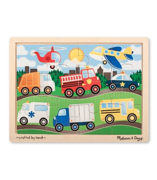 Melissa & Doug Ahşap 12 Parça Yapboz -Araçlar Yeni