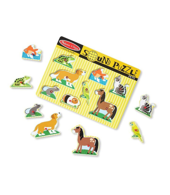 Melissa & Doug Ahşap Sesli Yapboz // Evcil Hayvanlar