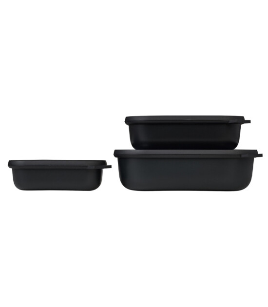 Mepal Set Cirqula Rectangular (500+1000+2000 ml) // Nordic Black