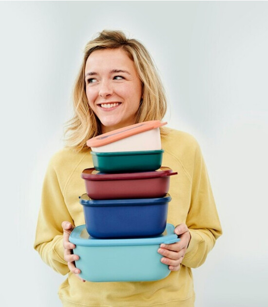 Mepal Set Cirqula Rectangular (750+1500+3000 ml) // Nordic Sage