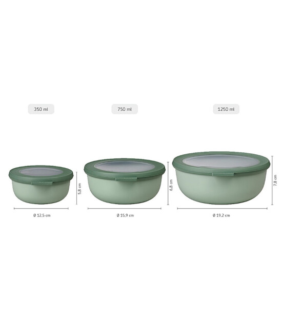 Mepal Set Cirqula Round (350+750+1250 ml) // Nordic White