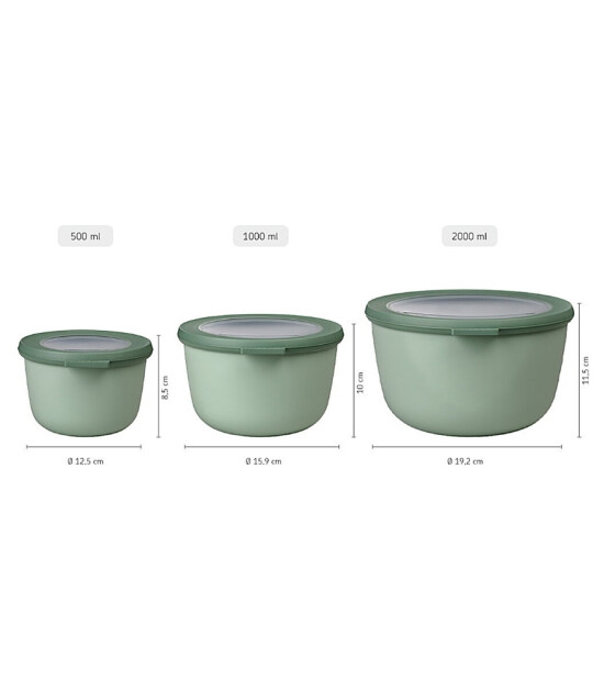 Mepal Set Cirqula Round (500+1000+2000 ml) // Nordic Blue