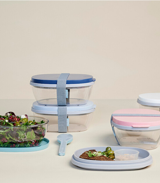 Mepal Ellipse Salad Box // Nordic Blue