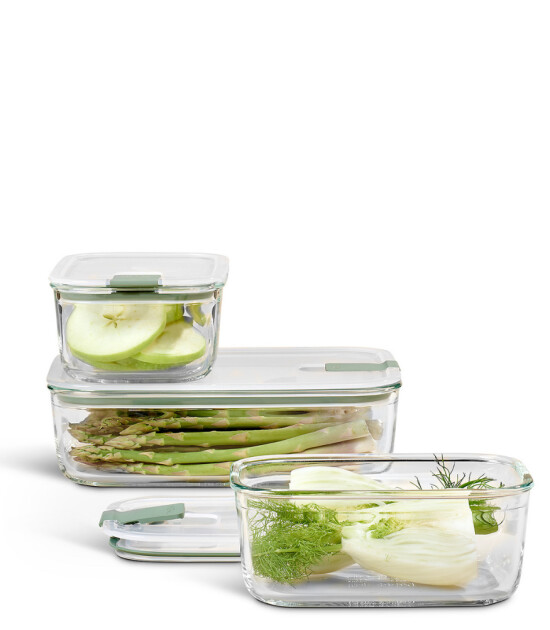 Mepal Easyclip Glass Food Storage Box (2250 ml) // Nordic Sage