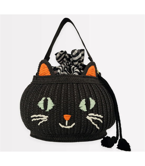 Meri Meri - Trick Or Treat Hasır Çanta - Kedi