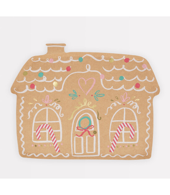 Meri Meri Tabak (8'li) // Gingerbread House Plates