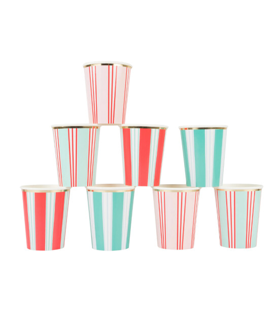 Meri Meri Parti Bardak // &Ccedil;izgili Varaklı